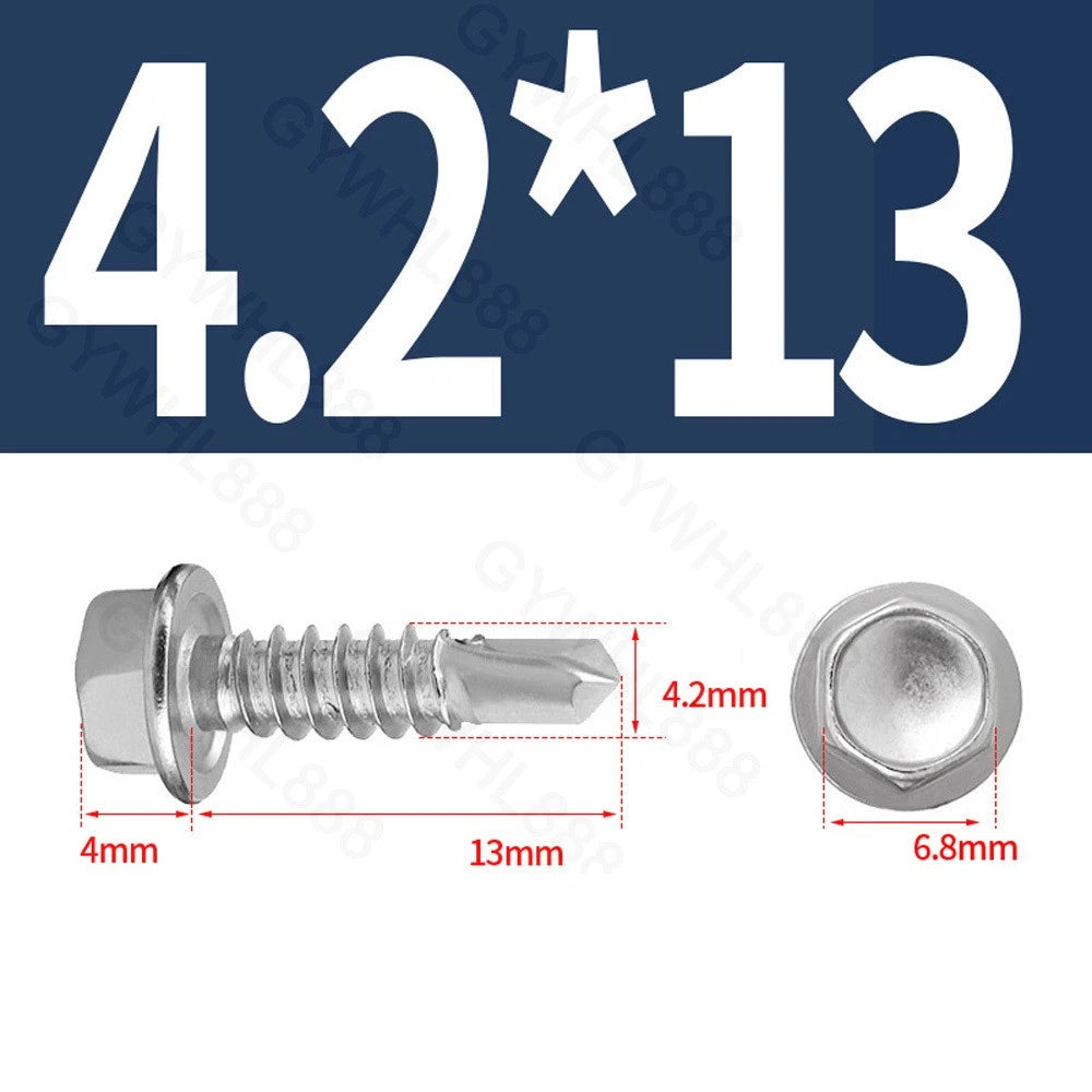 410 & A2 Stainless Hex Head Self‑Drilling Tek Screws – for Metal Roofing & Sheeting