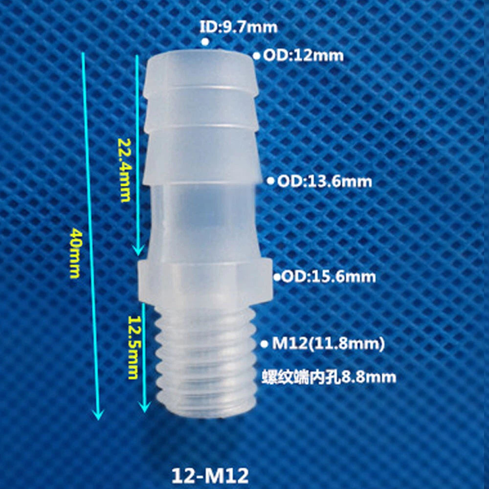 BSP Metric External Thread Straight Barb Connector – Plastic Hose Pipe Fitting