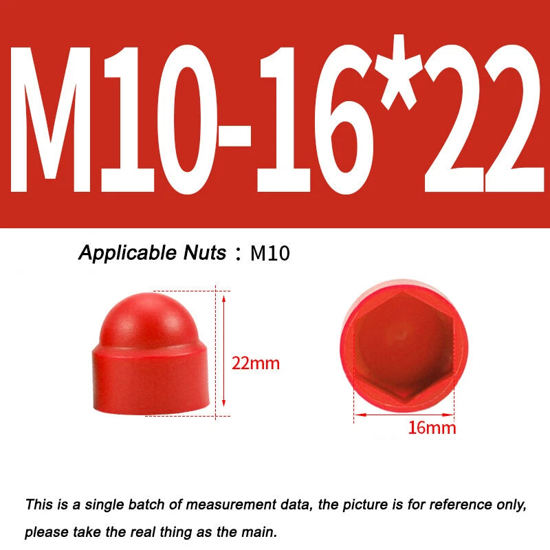 Hex Bolt & Nut Protection Caps – Plastic Hexagonal Screw Covers for M4 M5 M6 M8 M10 to M24 (PE, 5-100 Pack)