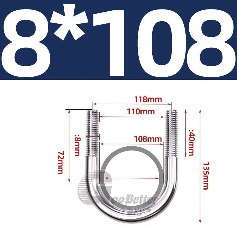 Square U - Bolts Stainless Steel — M6 to M24 | 304 A2 & 316 A4 Marine Grade - HomeDIYer