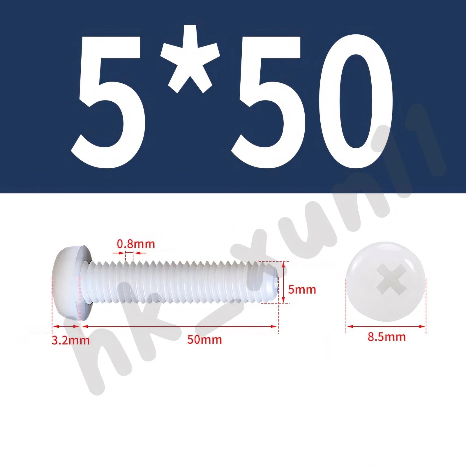 White/Black Nylon Phillips Machine Screws – M2 to M6, Plastic Round Pan Head Bolts
