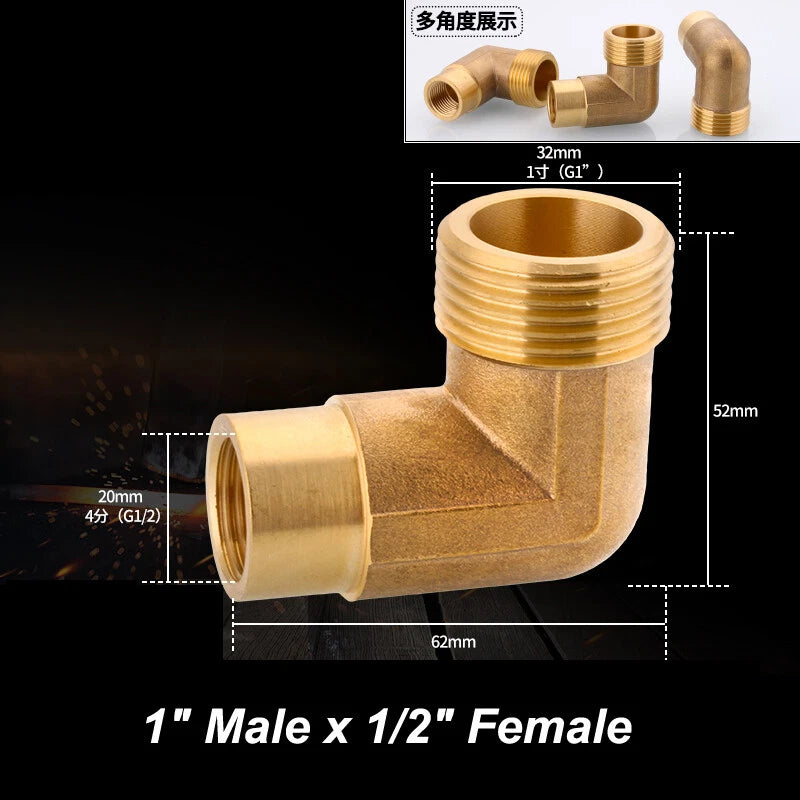 BSP Brass Pipe Fittings – Elbow & Union Connectors, Female/Male, 1/2" 3/4" 1"