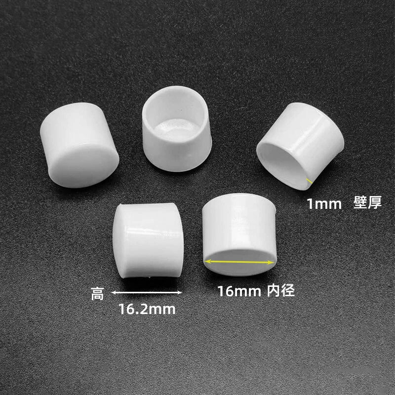 Goobetter Round PVC Rubber End Caps – 2.5mm to 19mm (Black, White, Transparent)