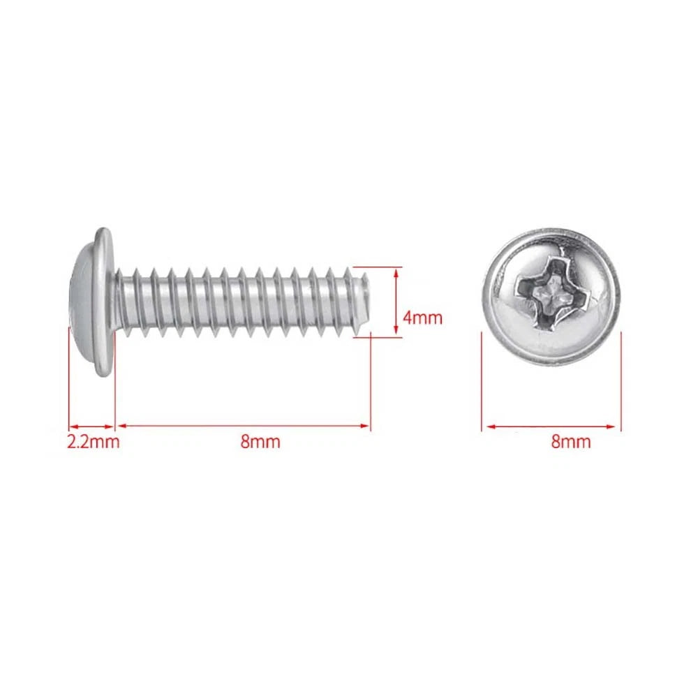 M1.7–M4 Stainless Steel Phillips Pan Head Machine Screws — 304 A2, Multiple Sizes