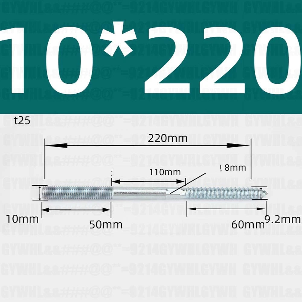 M6 M8 M10 Hanger Bolts – Zinc Plated Steel Torx Drive, Headless Furniture Wood Screws for Sofa Legs & Mounting