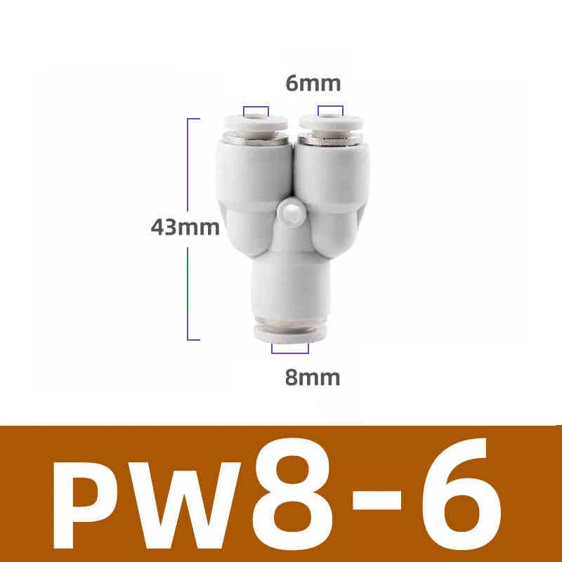 White Pneumatic Push Fit Connector Tube Pipe Joiner Air Water Lines Hose 4-16mm