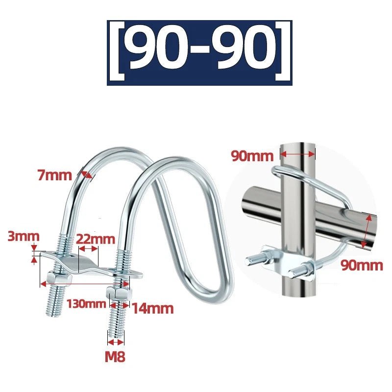 U - Bolt Pipe Clamp — Double & Single U - Shape Saddle Clamp for Greenhouse & Awning Frames - HomeDIYer