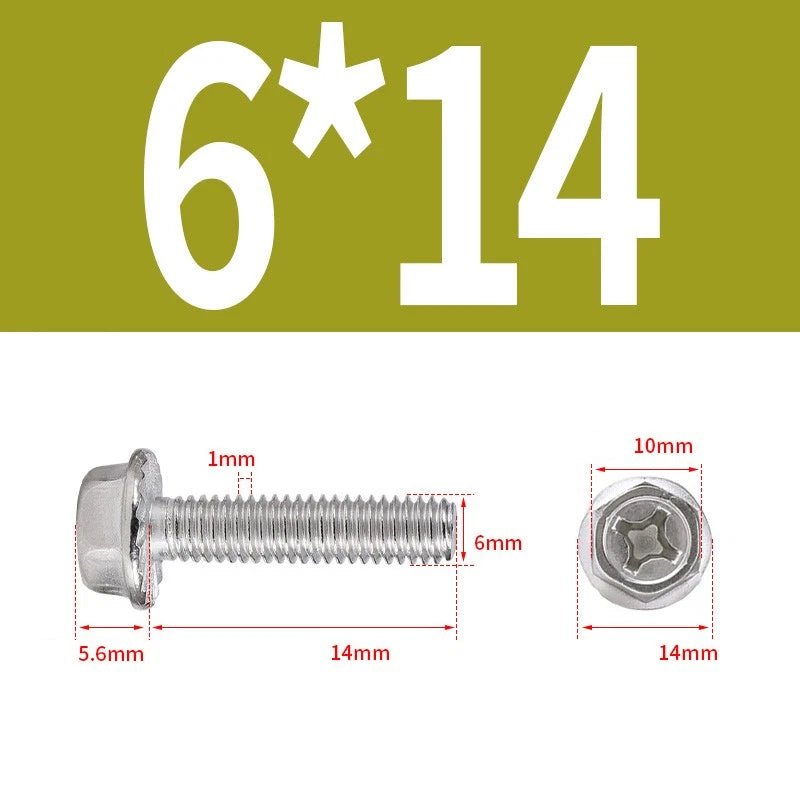 Phillips Hex Flange Screws 304 Stainless Steel M3–M8 | Dentate & Flat Flange - HomeDIYer