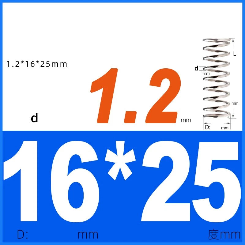 Compression Spring 1.2mm Wire Dia 14mm - 20mm OD Small Pressure Springs