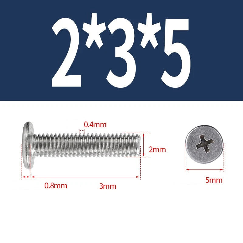 M1–M8 Ultra Thin Flat Head Phillips Machine Screws – A2 Stainless Steel, Fully Threaded