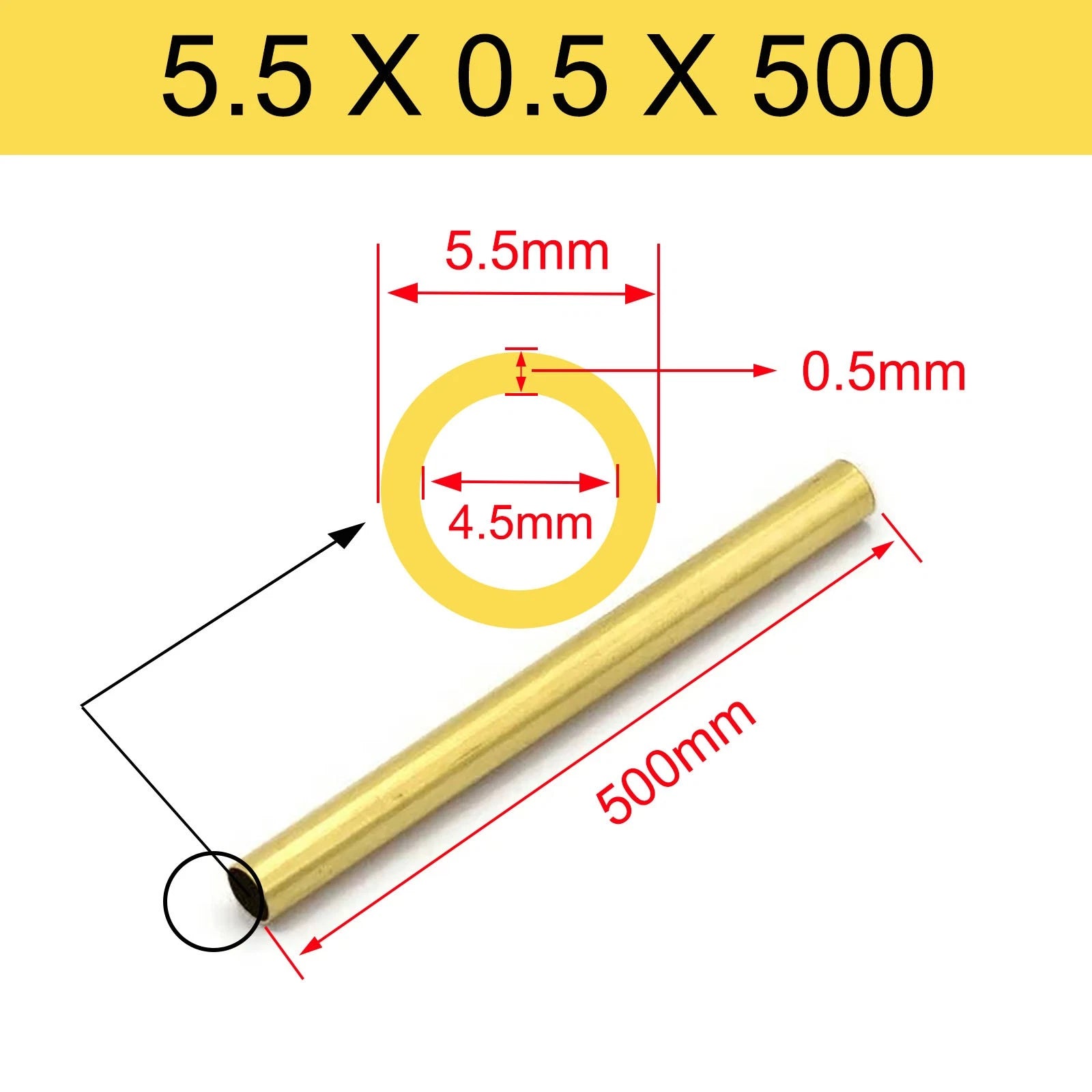 Brass Tubes ROUND PIPE Cu 62% OD 2mm 3mm 4mm 5mm 6mm 7mm 8mm 9mm 10mm To 90mm