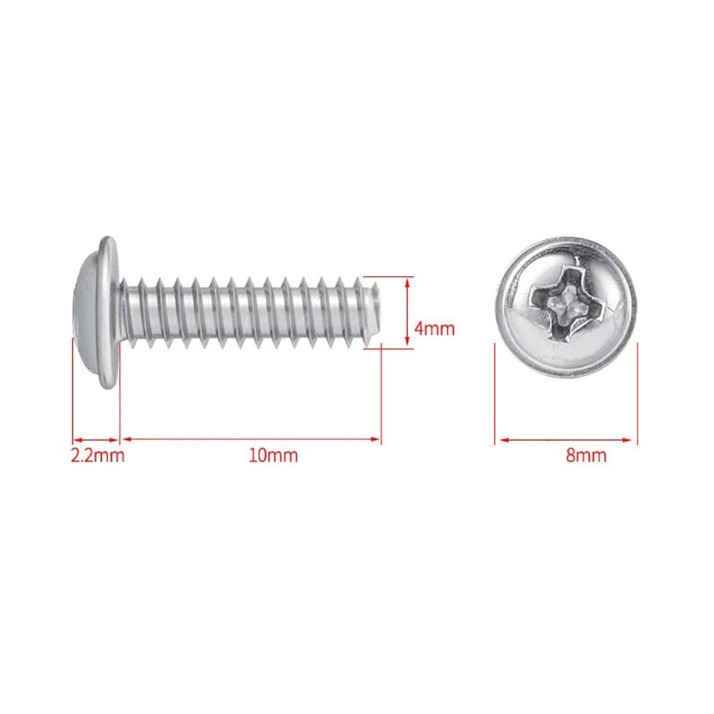 M1.7–M4 Stainless Steel Phillips Pan Head Machine Screws — 304 A2, Multiple Sizes
