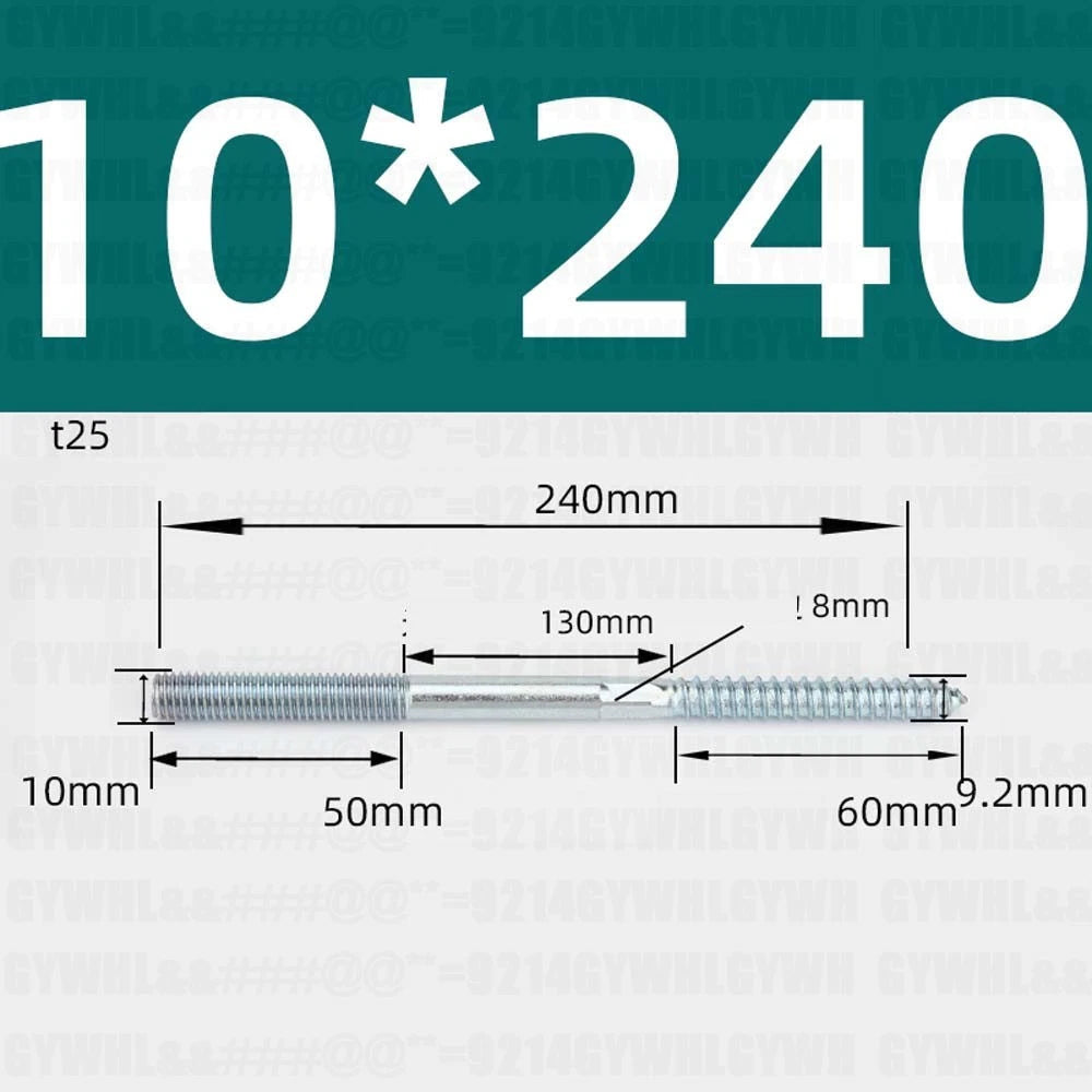 M6 M8 M10 Hanger Bolts – Zinc Plated Steel Torx Drive, Headless Furniture Wood Screws for Sofa Legs & Mounting