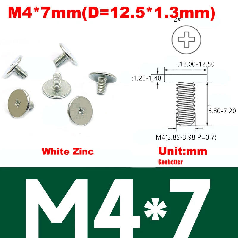 CM2/CM2.5/CM3/CM4 Ultra Thin Wafer Flat Head Phillips Screws – For Laptop & Computer Repair (M2–M4)
