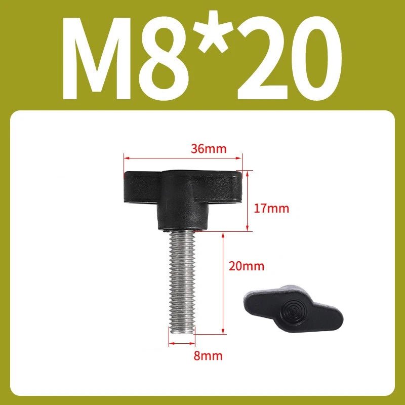 M4 M5 M6 M8 Wing Knob T - Handle Thumb Screw Bolts – Plastic Clamping Knob with Male Thread - HomeDIYer