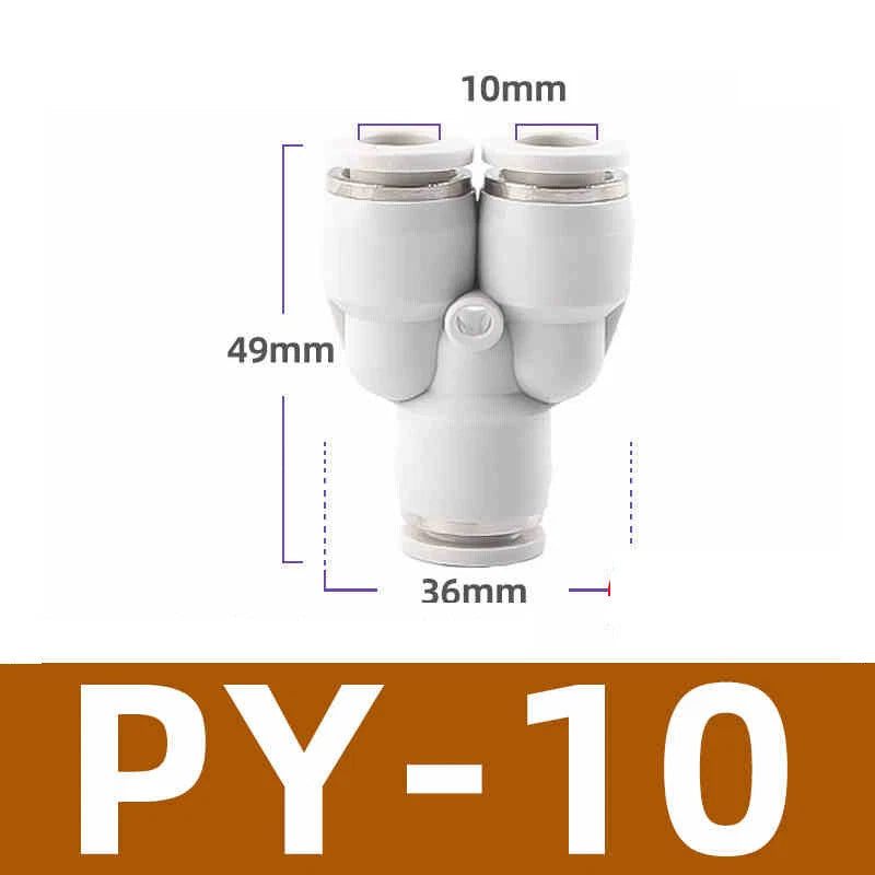 White Pneumatic Push Fit Connector Tube Pipe Joiner Air Water Lines Hose 4-16mm