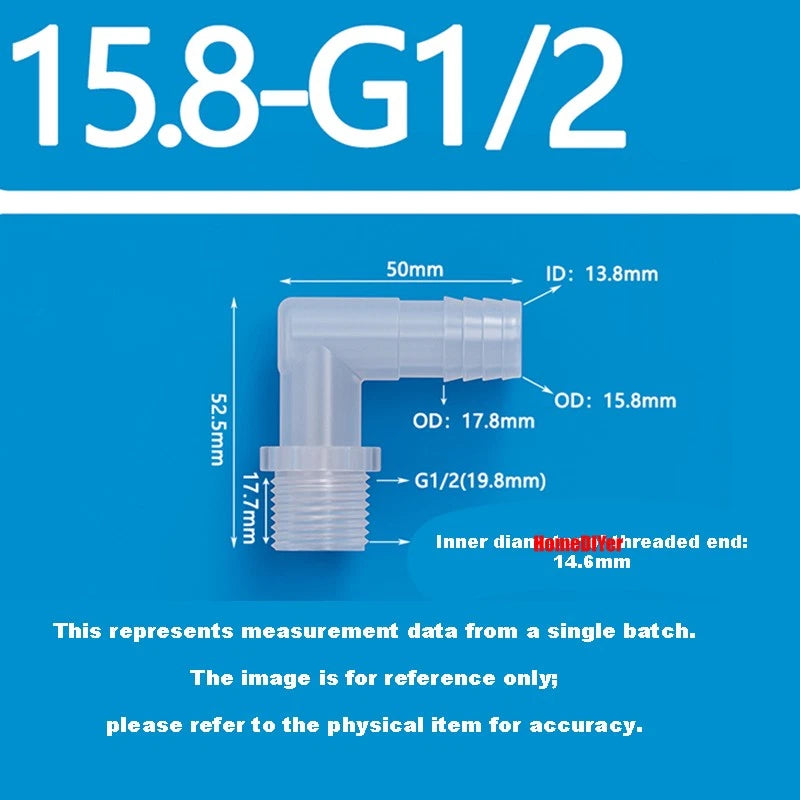 Male Thread Barbed 90° Elbow Hose Connector — Plastic Pipe Fitting with Washer