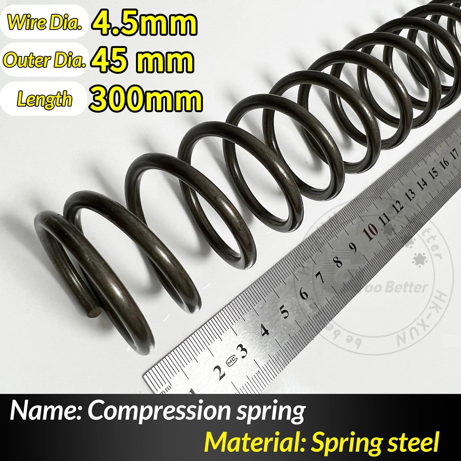 Compression Spring Pressure Springs, Wire Dia 4-5mm, OD 20-80mm, Length 300mm