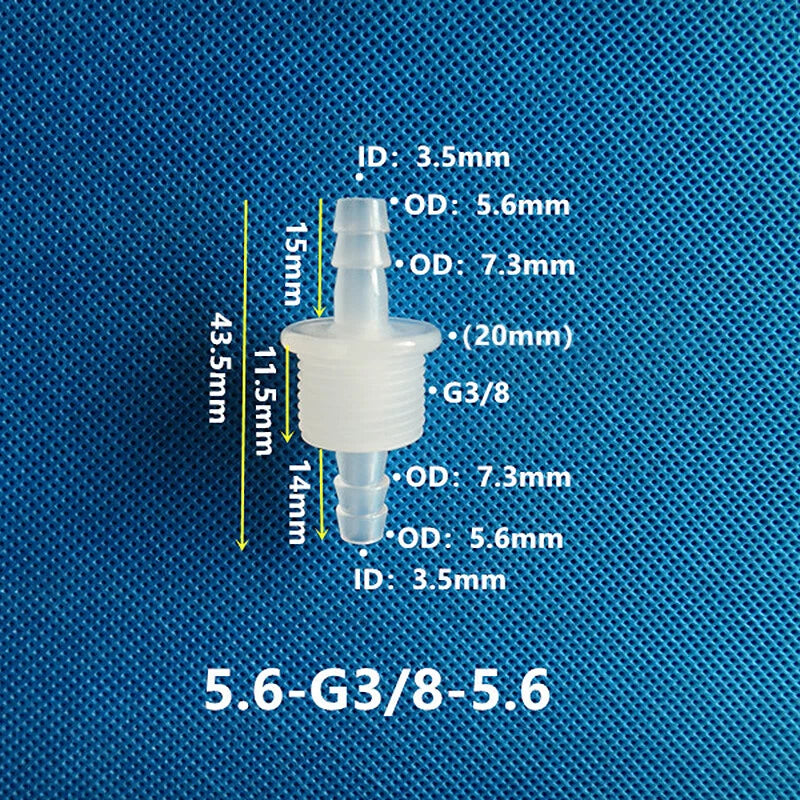 Bulkhead Straight Plastic Hose Connector with Nut — Barbed Thread Pipe Fitting