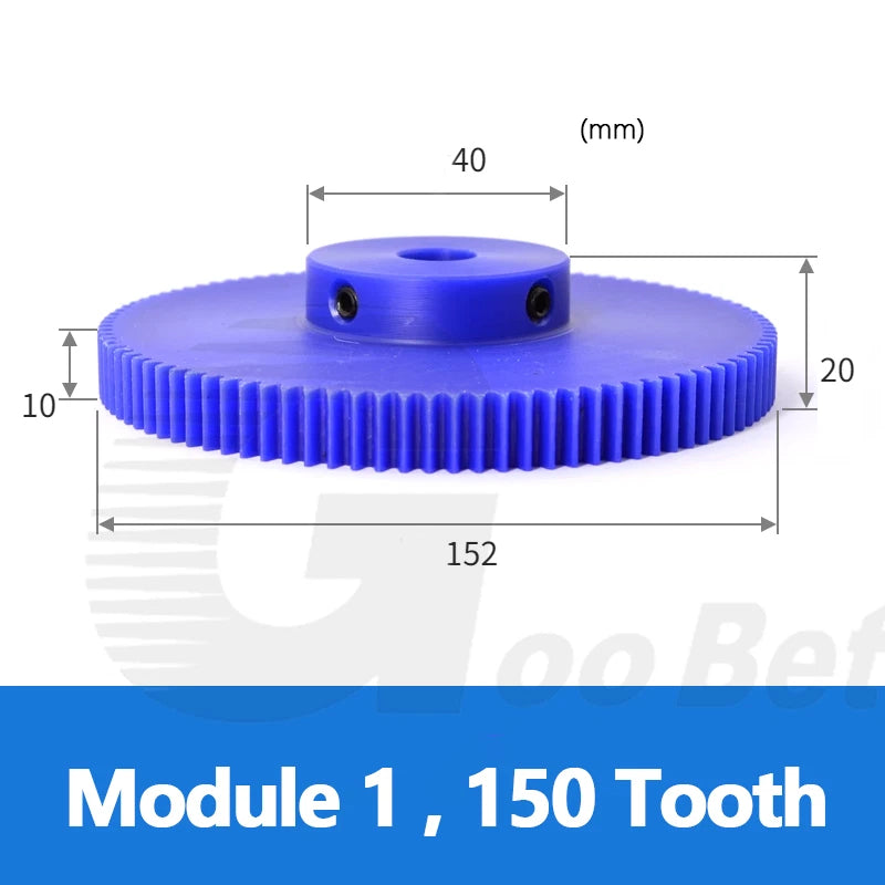 Mod 1/1.5/2 Precision Spur Gear Pinion 15-120 Tooth with Step Bore 4-16mm Nylon