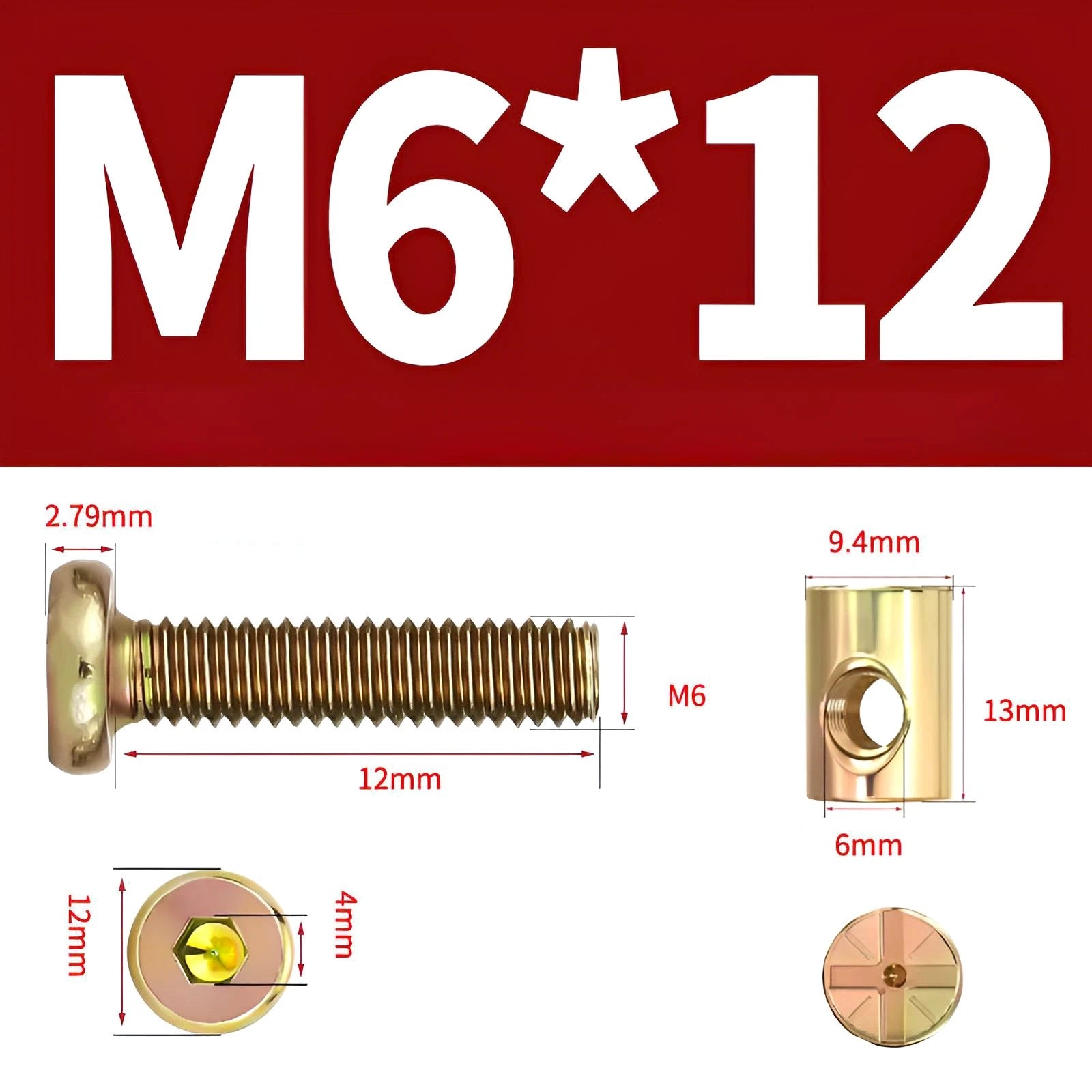 M6 M8 Galvanised Furniture Connecting Bolts with Barrel Nuts | Slotted & Phillips | 8mm–120mm