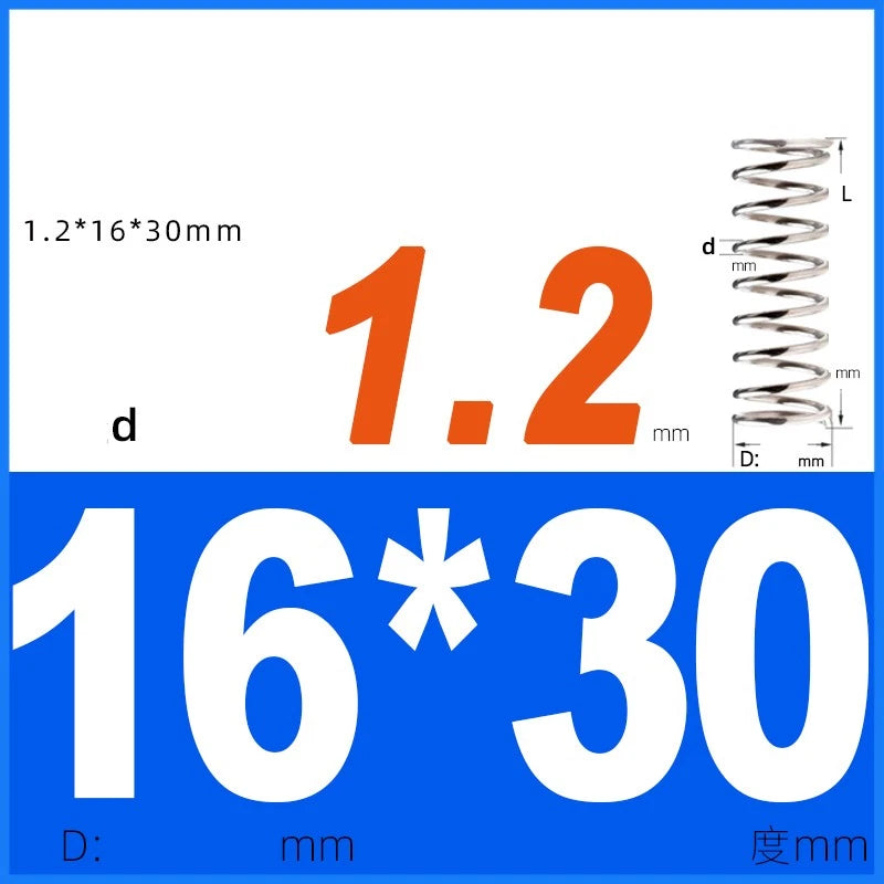 Compression Spring 1.2mm Wire Dia 14mm - 20mm OD Small Pressure Springs