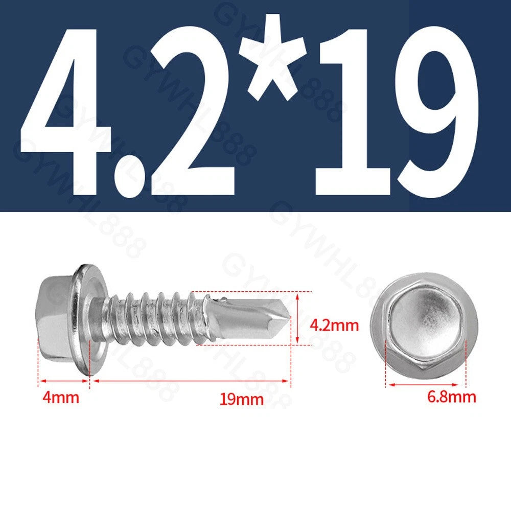 410 & A2 Stainless Hex Head Self‑Drilling Tek Screws – for Metal Roofing & Sheeting
