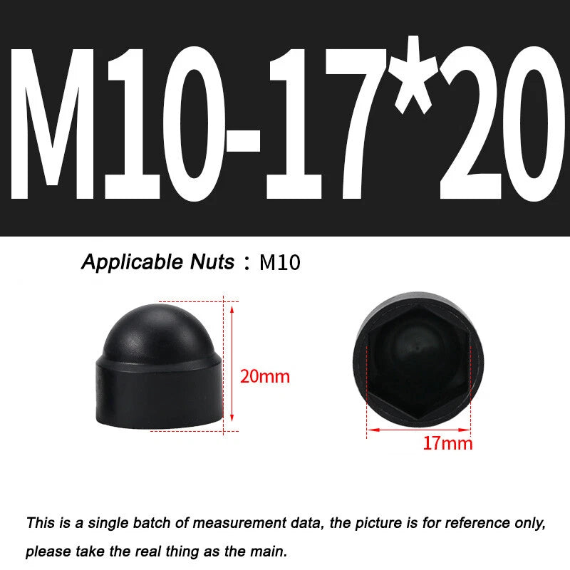 Hex Bolt & Nut Protection Caps – Plastic Hexagonal Screw Covers for M4 M5 M6 M8 M10 to M24 (PE, 5-100 Pack)