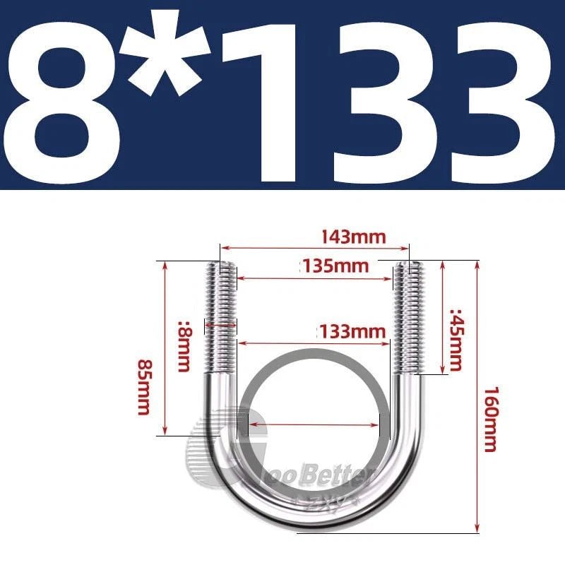 Square U - Bolts Stainless Steel — M6 to M24 | 304 A2 & 316 A4 Marine Grade - HomeDIYer