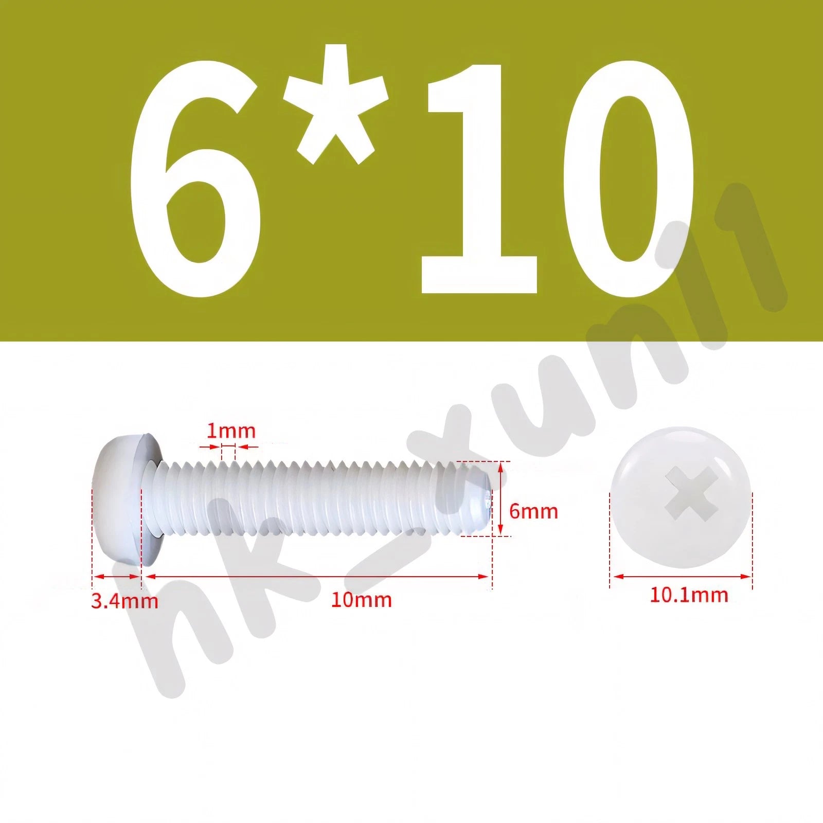 White/Black Nylon Phillips Machine Screws – M2 to M6, Plastic Round Pan Head Bolts