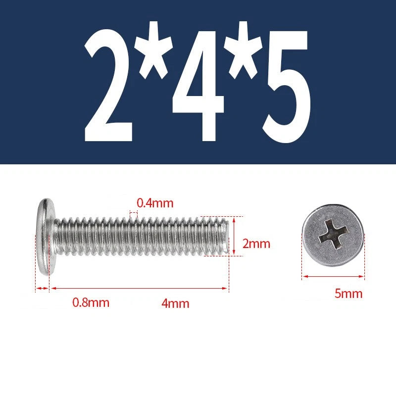 M1–M8 Ultra Thin Flat Head Phillips Machine Screws – A2 Stainless Steel, Fully Threaded