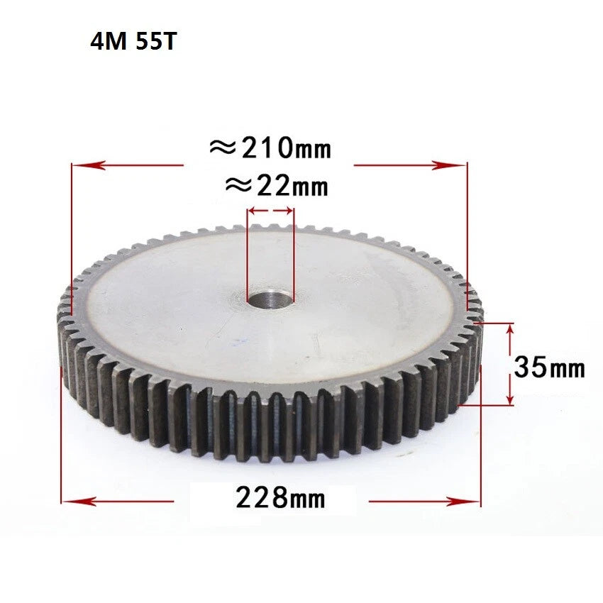 45# Steel 4Mod 10T-80T Spur Gears Thickness 35mm Motor Pinion Transmission Gear