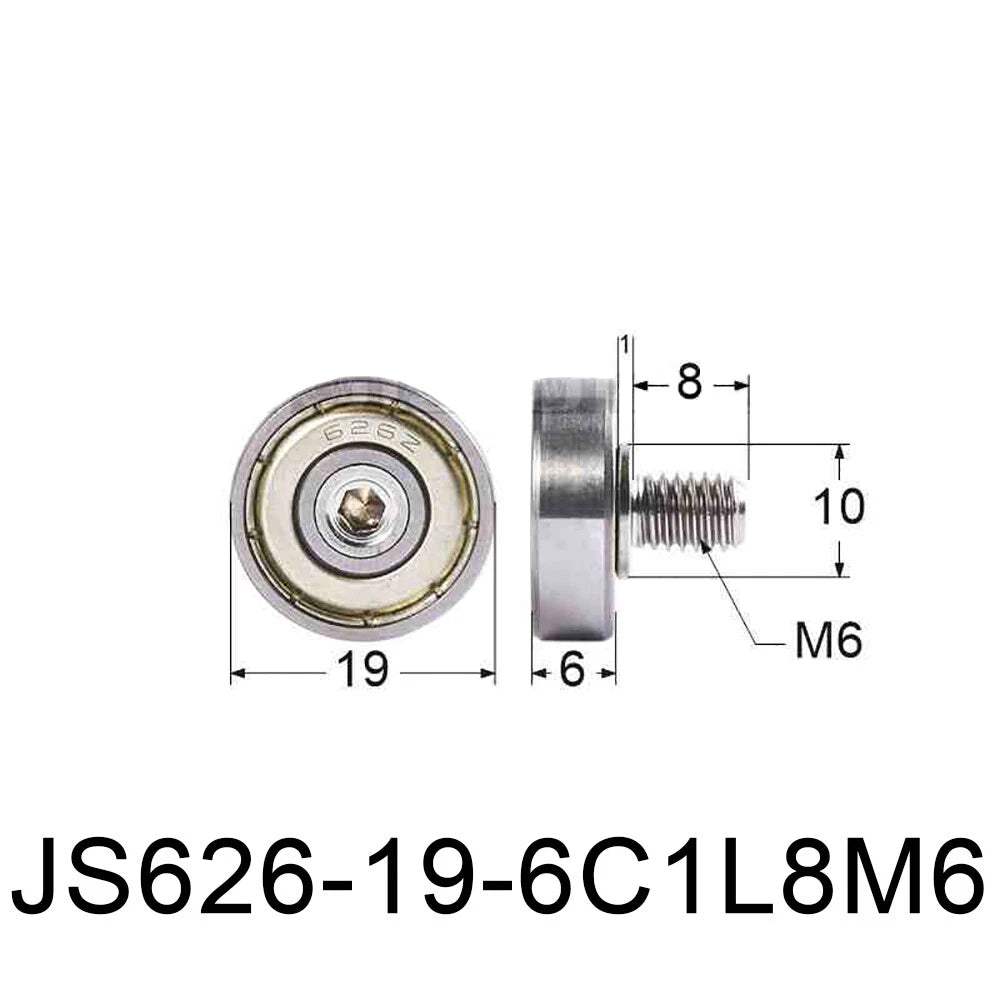 NTBG 7-52mm Metal Ball Bearing Pulley Flat Roller Guiding Wheel M3-M10 Threaded