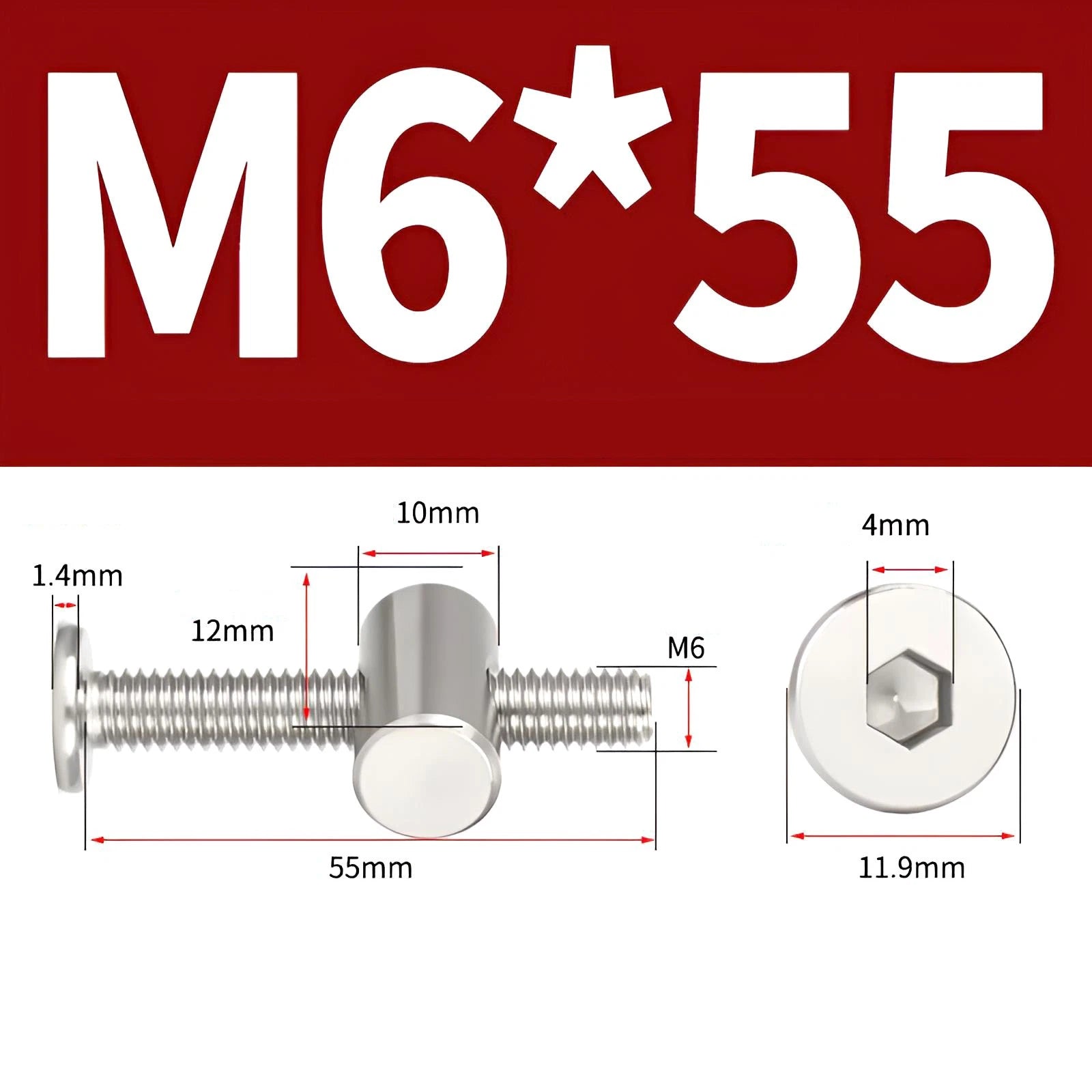 M4 M5 M6 M8 304 Stainless Steel Furniture Connecting Bolts with Barrel Nuts