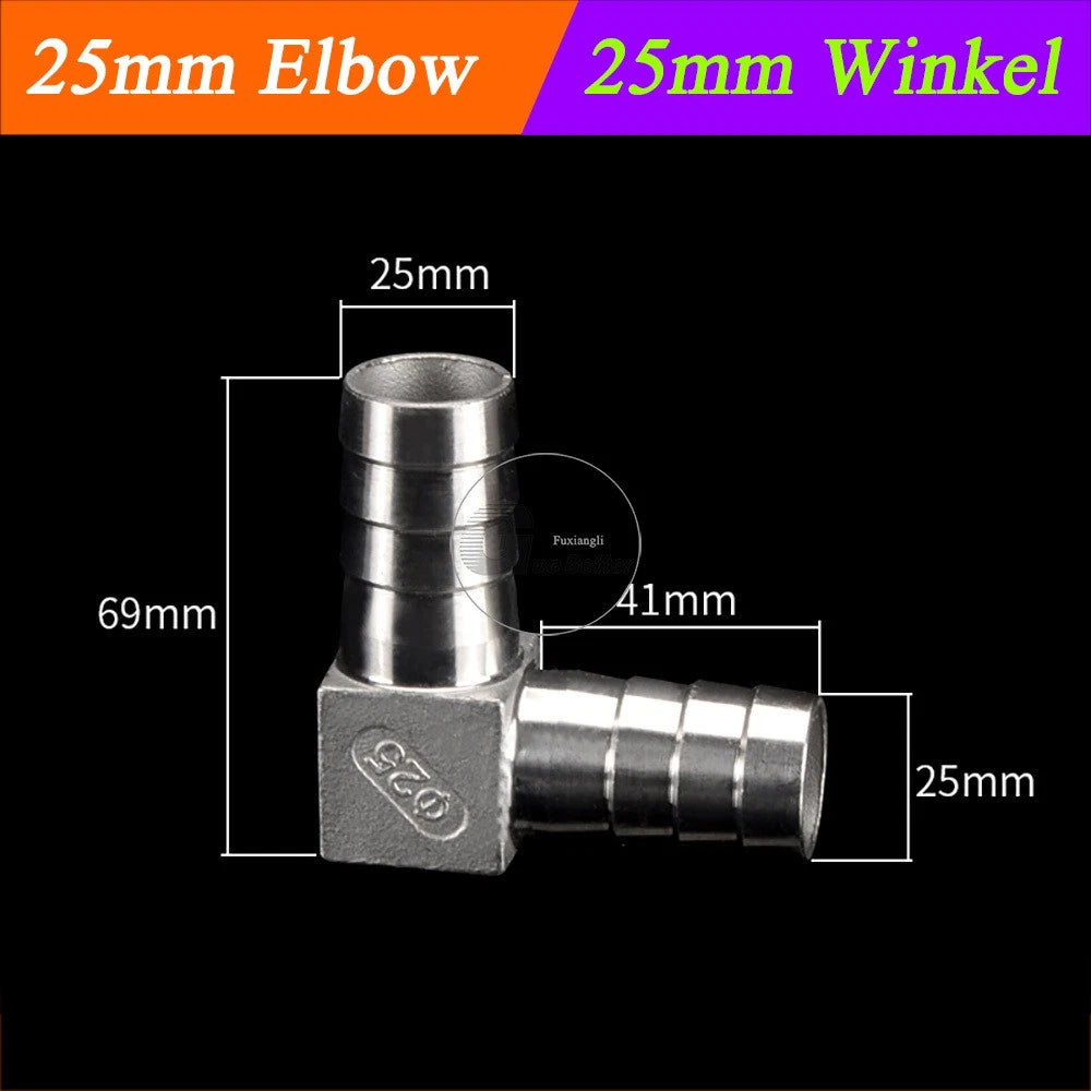 A2 Stainless Steel 8-41mm Barbed Hose Connector,Hosetail Pipe Air Water Oil Fuel