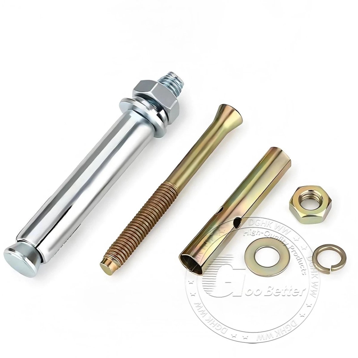 Concrete Expansion Anchor Bolts M6–M20, Extra Long Masonry Wall Screws – Iron Blue White Zinc / Iron - colour Zinc - HomeDIYer