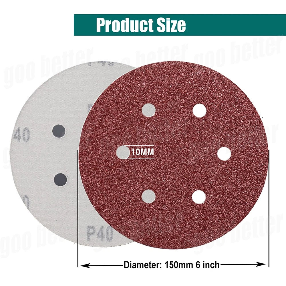 SANDING DISCS 125MM 150MM 180MM 225MM SANDPAPER ORBITAL SANDER 40 TO 600 GRIT