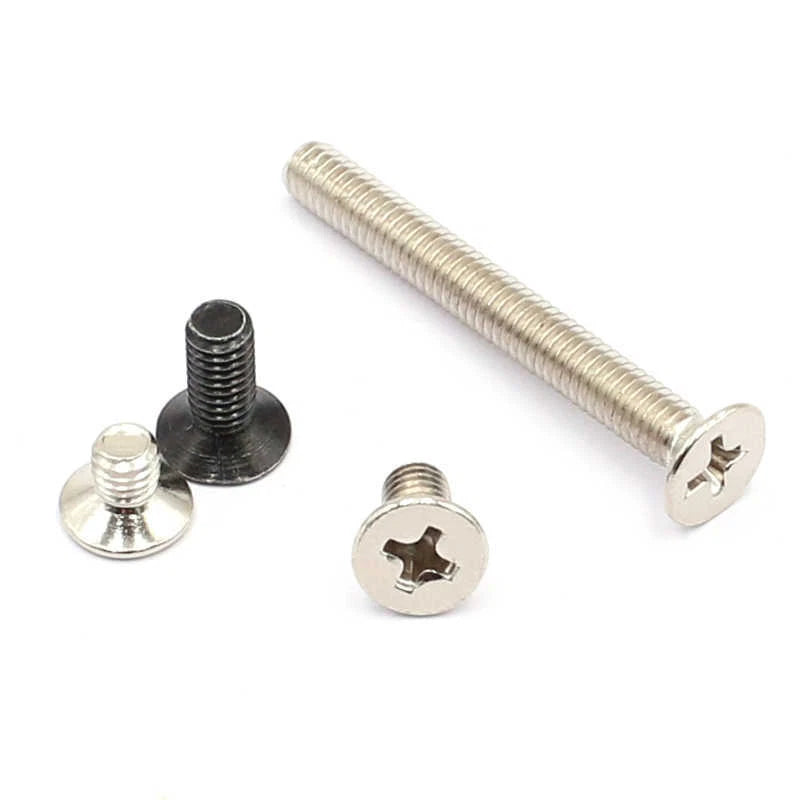 M1–M4 Phillips Countersunk Head Machine Screws – Carbon Steel, Nickel or Black Zinc, Fully Threaded
