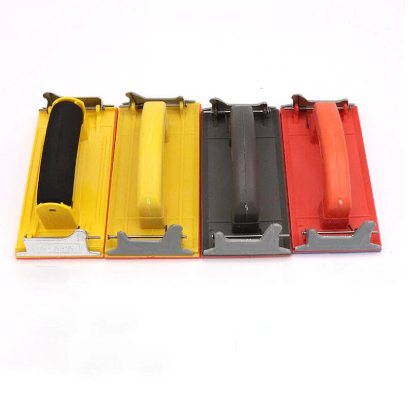 Hand Sandpaper Holder Clamp Block with Sponge Handle — 9cm x 18.5cm Sanding Pad for Wood Metal Drywall
