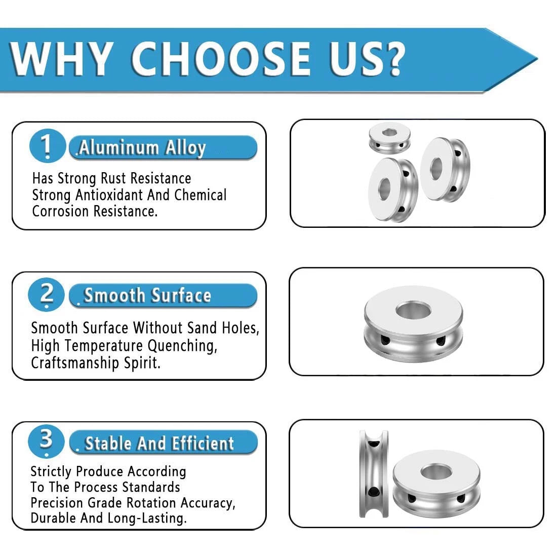 U-Grooved Pulley PU Belt Pulleys Aluminum For 4/5/6/8mm Width Belt OD 20mm-80mm
