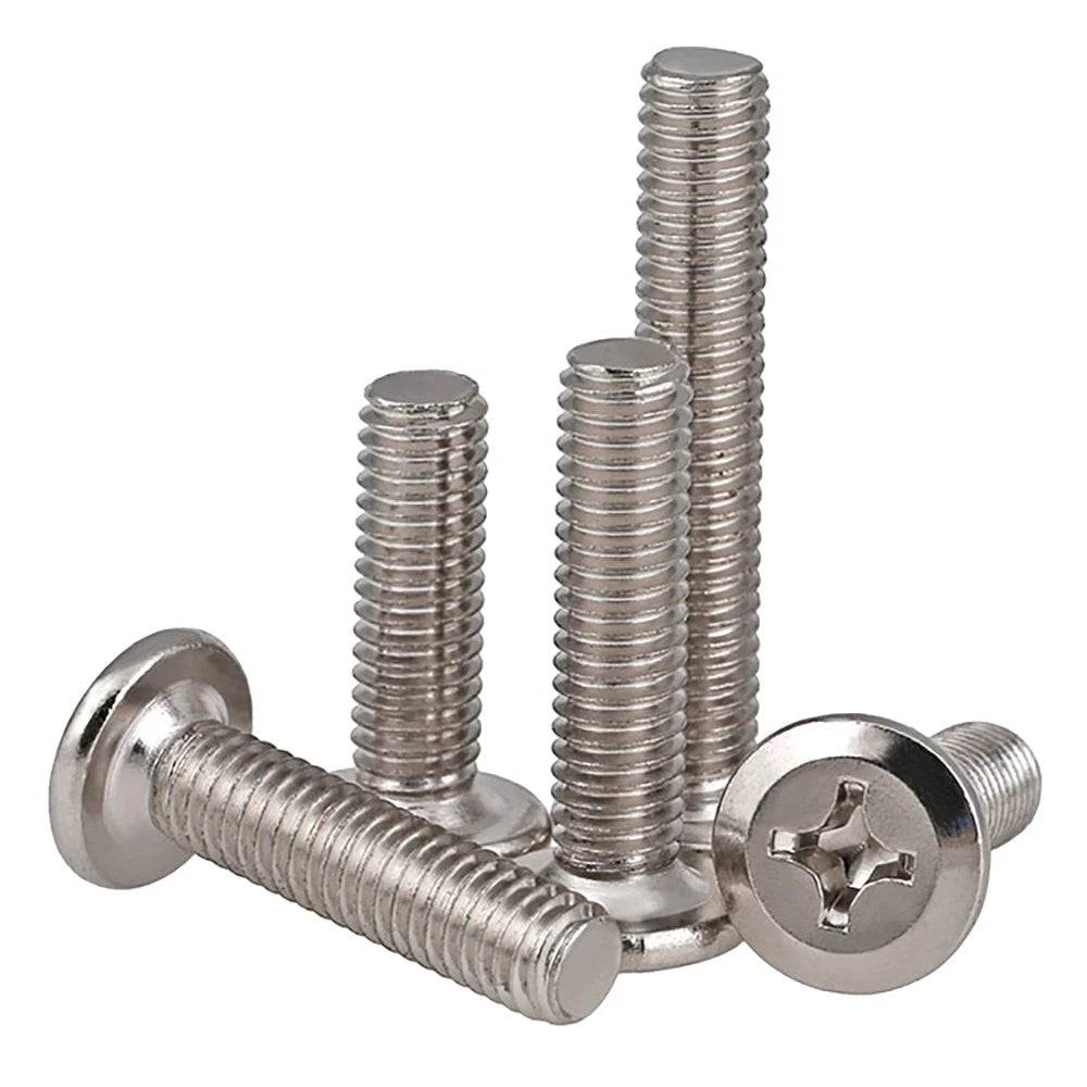 M6 Countersunk Phillips Machine Screws – Nickel Plated, Flat Head Bolts, Fully Threaded (12–90mm)