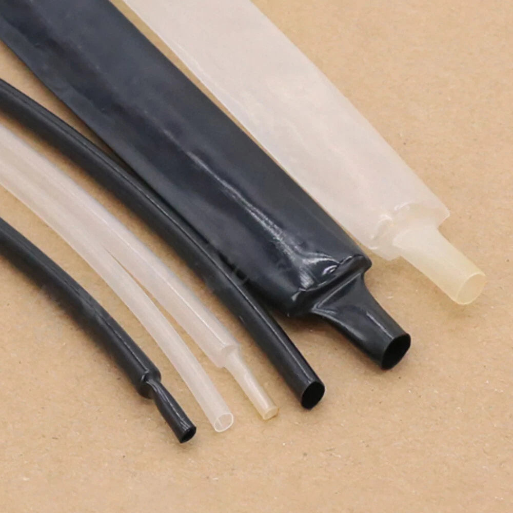 PVDF Heat Shrink Tubing 2:1 — Black & Clear, Ø0.8mm to Ø25.4mm