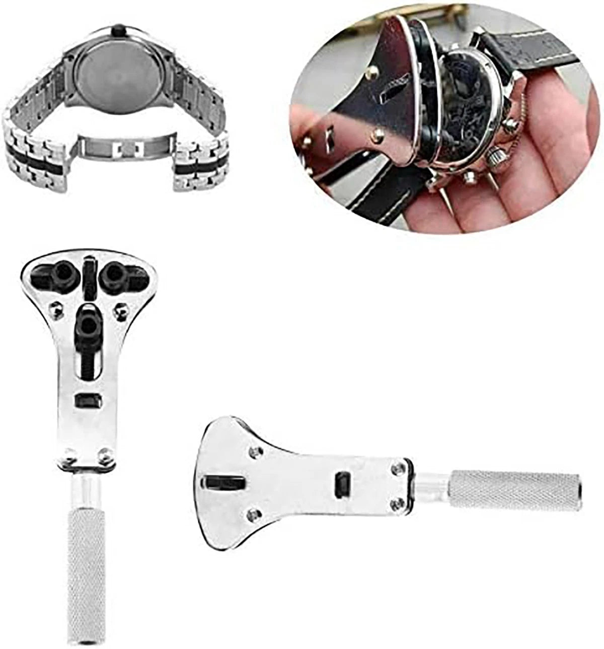 19Pcs Watch Repair Back Case Opener Wrench maker Screw Cover Remover Tool Kit UK