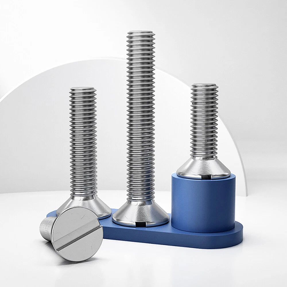 M1.6–M4 Slotted Countersunk Machine Screws – A2 Stainless Steel, Flat Head, Lengths 4mm–50mm
