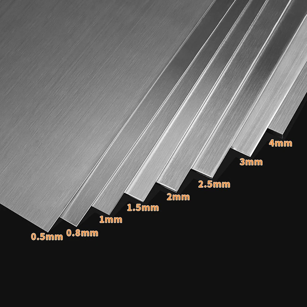 Stainless Steel Sheet, 0.6mmx43mmx63mm, 2mmx43mmx63mm, 3mmx43mmx63mm, 2 pcs each