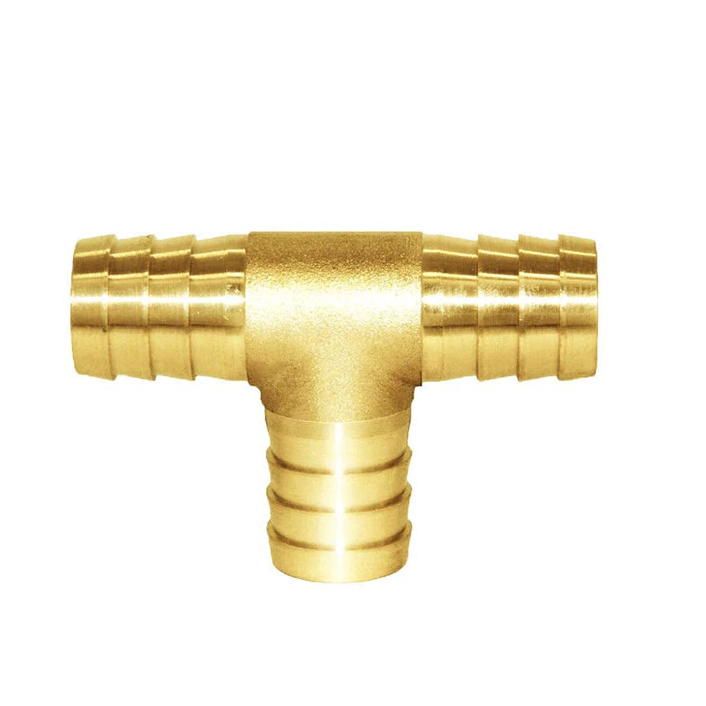 Tee Barb Hose Fitting — Brass & 304 Stainless Steel, 6mm–32mm OD