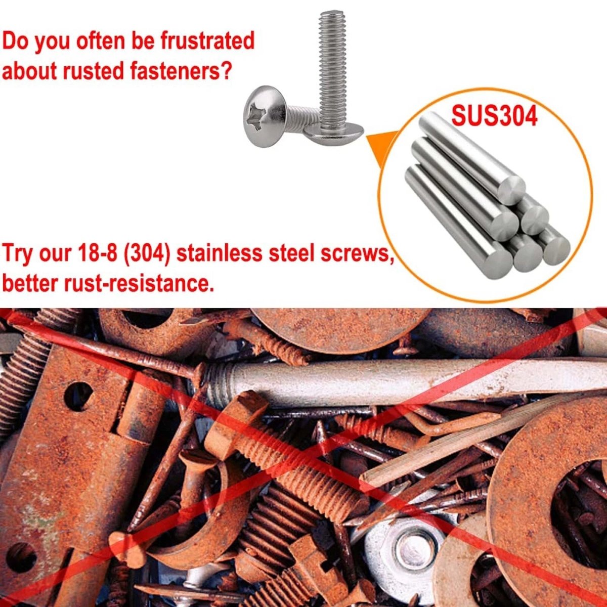 M2–M8 Stainless Steel Phillips Truss Head Machine Screws | 201 / 304 / 316 - HomeDIYer