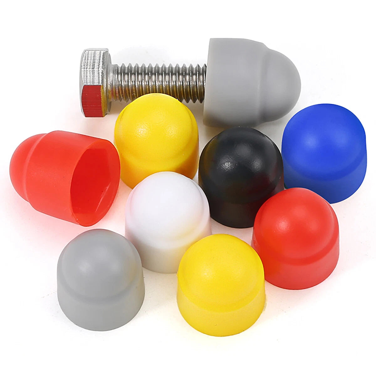 Hex Bolt & Nut Protection Caps – Plastic Hexagonal Screw Covers for M4 M5 M6 M8 M10 to M24 (PE, 5-100 Pack)