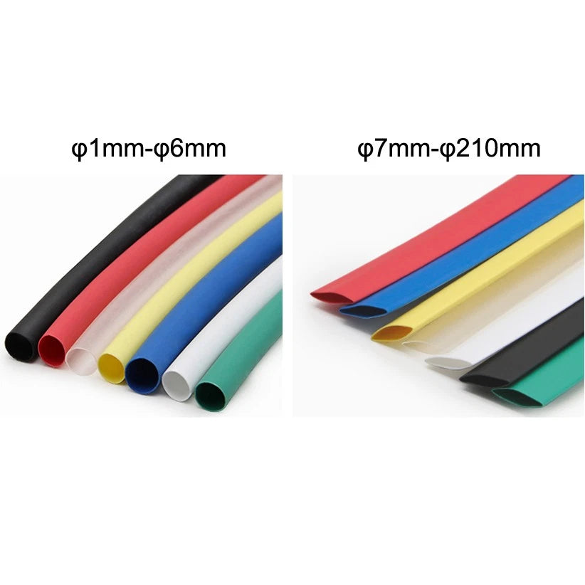 Heat Shrink Tubing 2:1 Ratio — 1m Lengths, φ60mm to φ210mm, Multiple Colors
