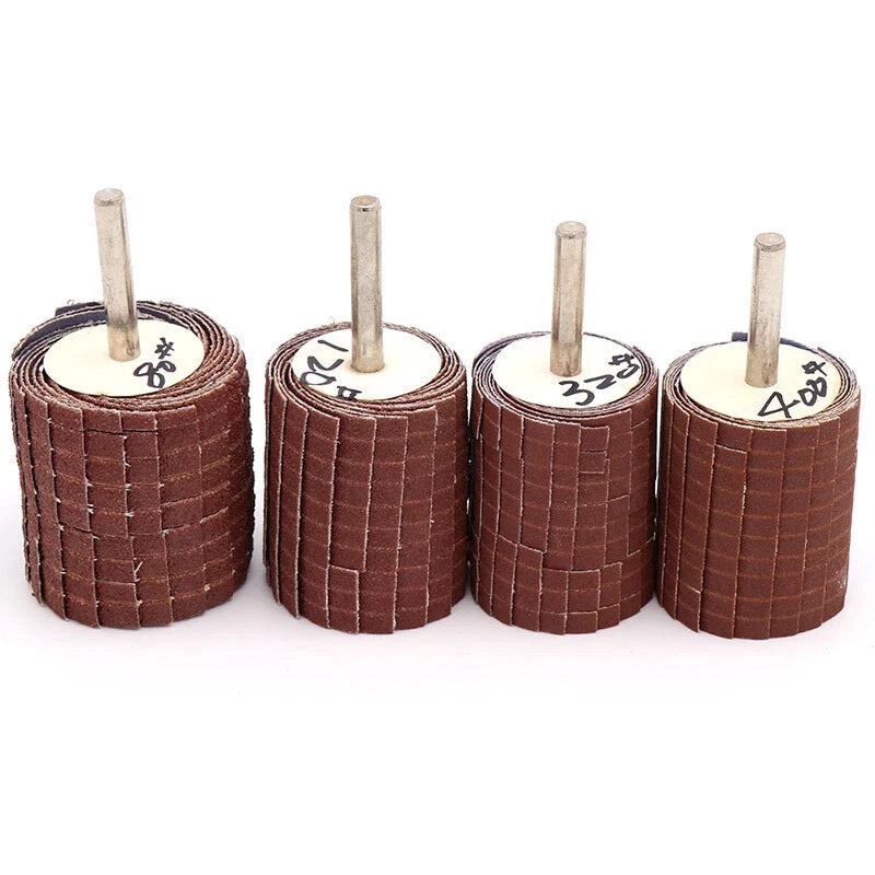 35mm Flap Wheel Disc 150-400 Grit with 6mm Mandrel – Sanding for Drill & Rotary Tool